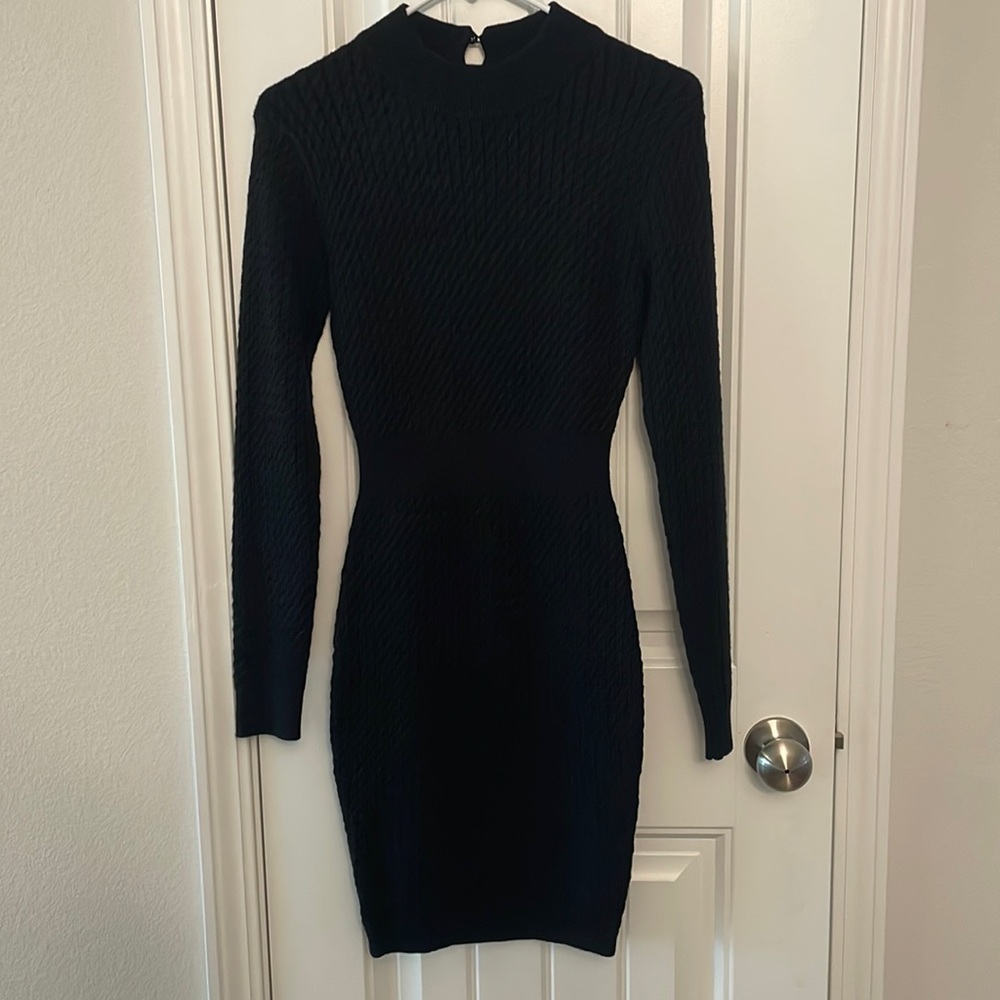 Jet black sweater dress